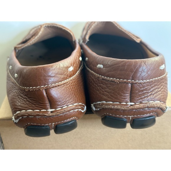 Prada Mens Brown Pebbled Leather Driving Loafers Penny Moccasins 2D‎ 1102 Size 8 main image 5